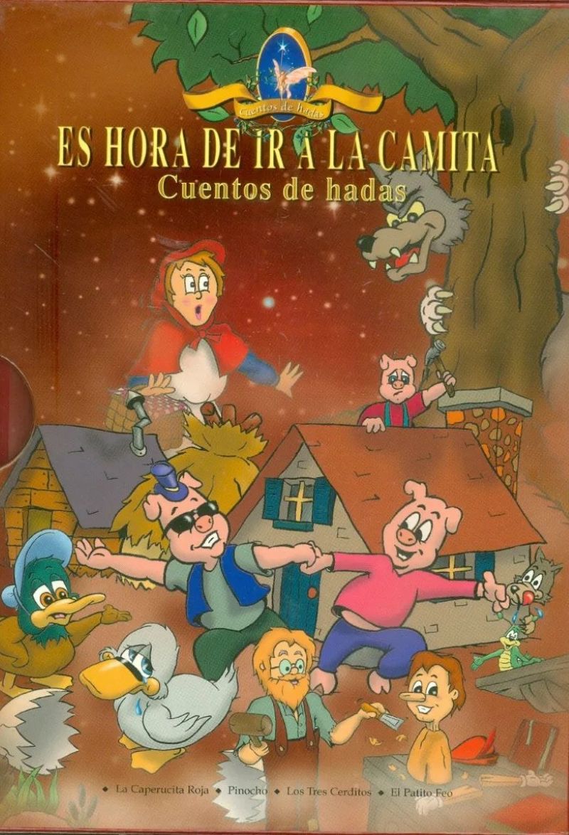 Estuche 'Es Hora de Ir a la Camita' con 2 tomos, mostrando sus cubiertas coloridas y personajes de cuentos de hadas.