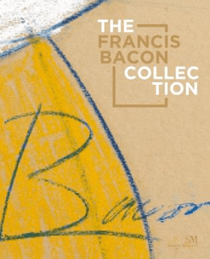 The Francis Bacon Collection book cover, showing abstract art pieces in thematic sections, highlighting previously unpublishe