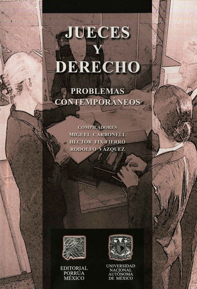 Jueces y derecho portada libro tapa blanda con título claro y fondo sobrio