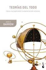 Portada del libro Teorías del Todo de John D. Barrow, con un diseño que sugiere el cosmos y la física.