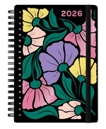 Agenda 2026 Garden con Colores Vibrantes, tapa floral con Laca Sectorizada y Stamping, detalles premium.